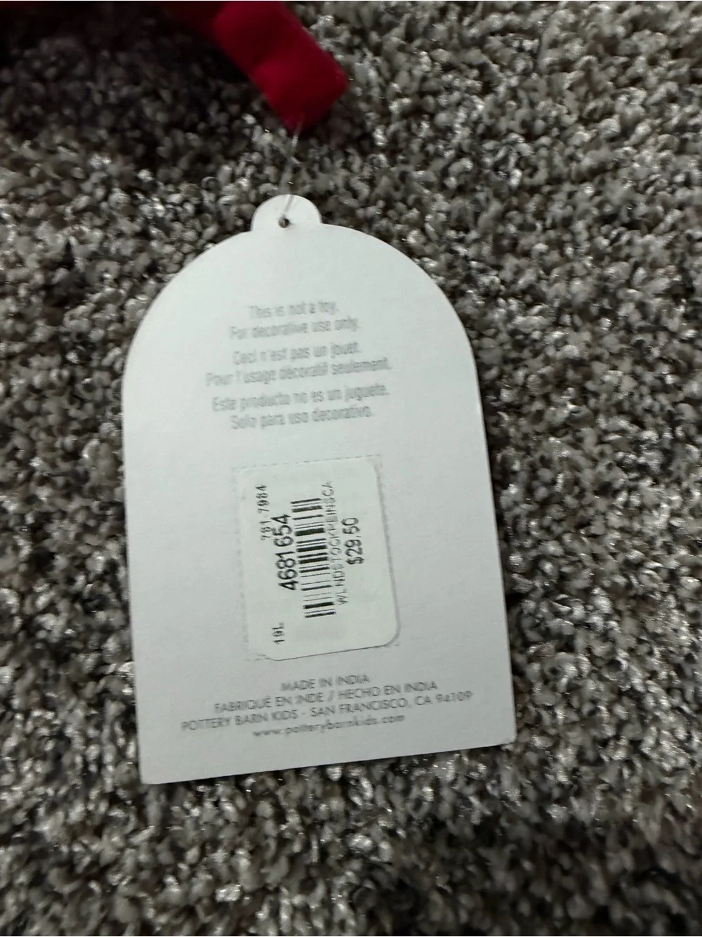 Pottery Barn Holiday Ice Skater Christmas Stocking - Red Cuff